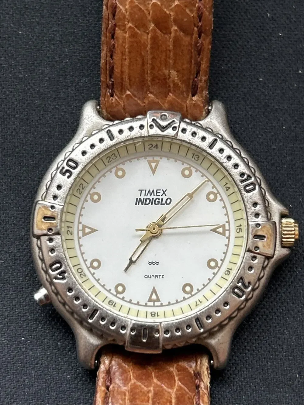 Timex Indiglo Silver Tone White Dial Women’s Quartz Watch